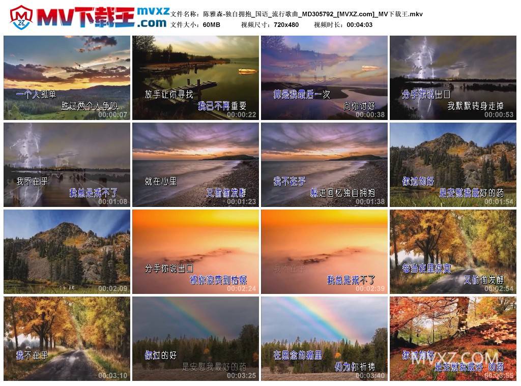 陈雅森-独自拥抱_国语_流行歌曲_MD305792